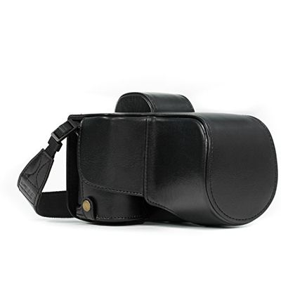 MegaGear MG524 Ever Ready Capa protetora de pele para câmara Sony Alpha a7 II, a7R II e a7S II com lente de 28 a 70 mm (preto), 8 x 6,7 x 4,1 polegadas
