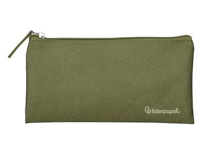 Liderpapel Vlak etui, breed, met ritssluiting, 200 x 100 mm, legergroen., Militair Groen, hulpmapje