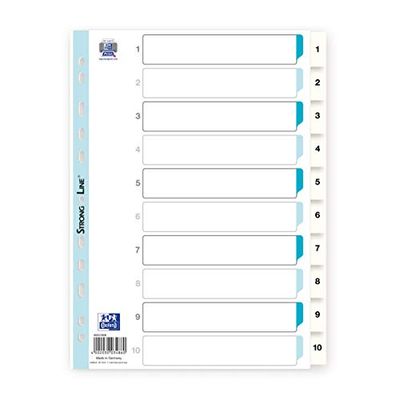 Elba 03486 Register 1-10 Plastic A4 Pack of 10 White
