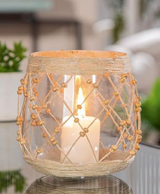 Pack of 6 Lantern, Glass, natural colors, PU 6, H. 13 cm, D. 13 cm