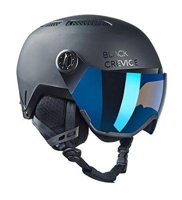 BLACK CREVICE Casque de Ski Ischgl I Casque Ski Antichoc au Design Sportif en différentes Couleurs I Casque de Ski Hommes & Femmes I Casque de Snowboard I Casque de (M, Noir Mat Bleu)