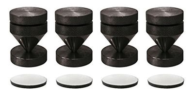 Dynavox Découpleurs Coloris Noir, Blister de 4 cônes d'isolation pour appareils HiFi, Hauteur réglable