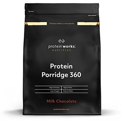 THE PROTEIN WORKS Porridge Protéiné 360 | Petit Déjeuner à Faible Teneur en Sucre | Vitamines Ajoutées | Faible IG, Avoine Complète | Riche en Fibres | THE PROTEIN WORKS | Chocolat au Lait | 500G