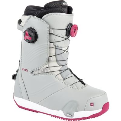 Nitro Dynasty Boa 24 All Mountain Freeride Premium Sistema de Cordones rápidos Step On Boot Snowboot Barco de Snowboard, Mujeres, Vino Iron, 25