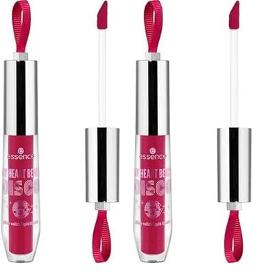 Essence Cosmetics MY HEART BEATS DISCO rossetto liquido glitter switch, Ultra pigmentato, brillantinata, 2.76 ml (Confezione da 2)