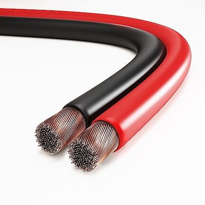 conecto câble haut-parleur, câble haut-parleur CCA, 2x4.00mm² couleur: rouge/noir 50 mètres