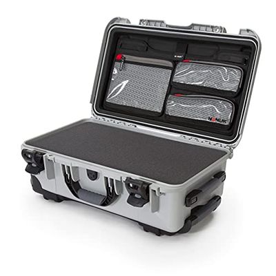 Nanuk 935 waterdichte koffer met pluche schuimvulling en organizer voor deksels, zilver