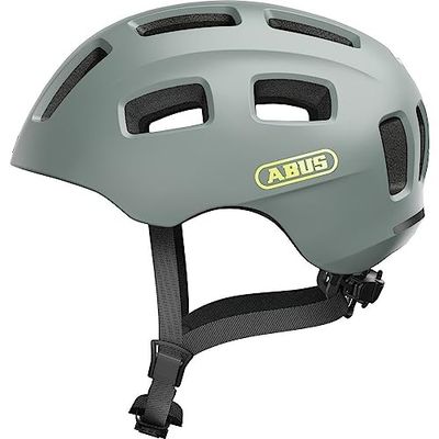 ABUS Youn-I 2.0-fietshelm - met licht voor kinderen, tieners en jonge volwassenen - voor meisjes en jongens - grijs, maat M