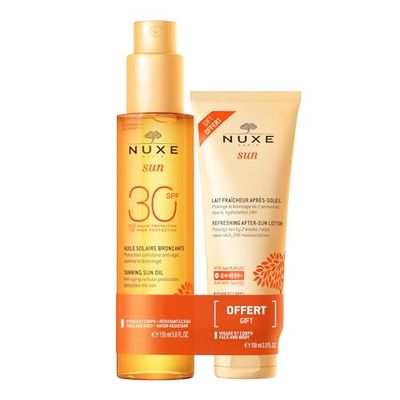 Nuxe Sun Bronzing Sololja ansikte och kropp SPF30 150 ml + friskhet mjölk ansikte och kropp 100 ml erbjuds