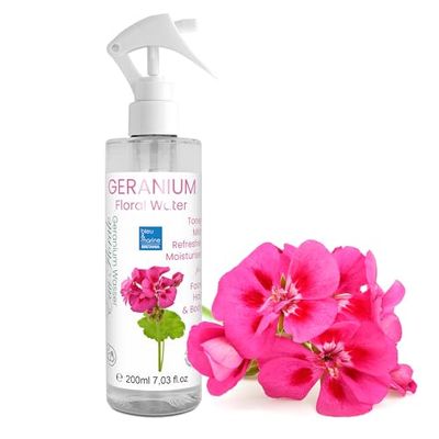 Bleumarine Bretania - Idrolato di Geranio 200ml | Tonico Viso Naturale | Per Pelle Grassa e Acneica | Trattamento Illuminante | Olio Arnica per Massaggi