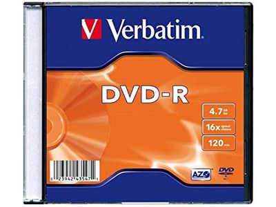 Verbatim DVD-R AZO 4.7GB 16x mat zilver Surface Slimcase Single
