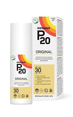 RIEMANN P20 Original SPF30 Spray 100ml Advanced Sunscreen Protection, High Performance Triple Protection + Sweat Resistance, Durable Protects up to 10 Hours, Very Water Resistant, High UVA Protection