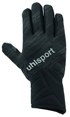 UHLSPORT - NITROTEC Gants joueur de champ - Gants Football - Matière Poly spéciale Hiver - Bandes réfléchissantes - noir/anthracite - Taille 7