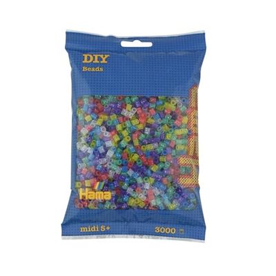 Hama 201-54 - Pacote de 3000 contas de cores transparentes, cor / modelo sortido
