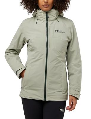 Jack Wolfskin Hunberg Jkt W 3 in 1 Giacca, Foglia di Menta, XL Donna