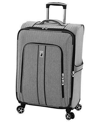 London Fog Newcastle Softside Valise Extensible à roulettes pivotantes, Checked-Medium 24-inch