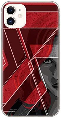 ERT GROUP mobiltelefonfodral för Apple Iphone 11 originalt och officiellt licensierat Marvel mönster Black Widow 002 Vit optimalt anpassad till formen på mobiltelefonen, fodral tillverkad av TPU-plast