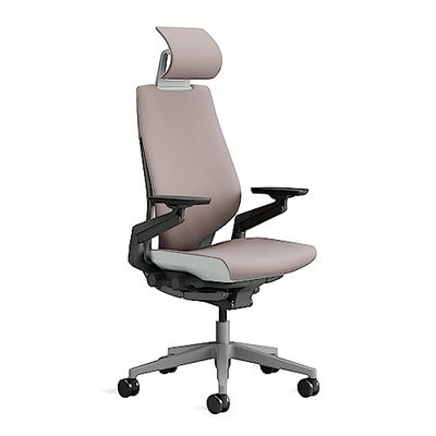 Steelcase Gesture, silla de oficina ergonómica con brazos 360 grados, sujeción lumbar y reposa cabeza regulables Lenteja