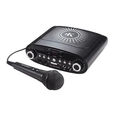 Easy Karaoke EKG88B Portable Bluetooth Karaoke Machine comes with 1 x microphone, Headphone socket and AUX for MP3 playback - Black