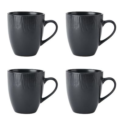 MIKASA Jardin Midnight 4 st stengods mugg-set, 420 ml, presentförpackad
