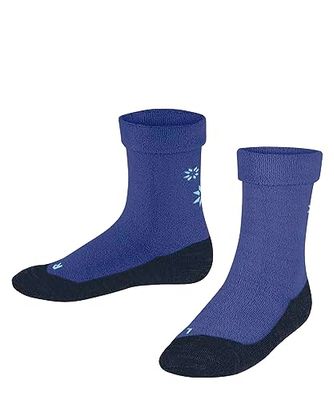 FALKE Unisex kinderen Cosy Snowflakes duurzaam biologisch katoen halfhoog met patroon 1 paar sokken, blauw (kobalt 6273), 23-26