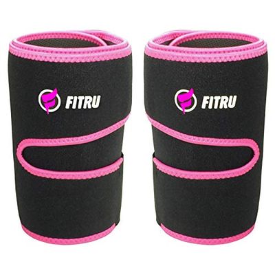 Fitru Premium Oberschenkelschneider für Damen und Herren – Body Wrap Sauna Taillentrainer für Ihre Beine (rosa, S: 73,7 x 20,3 cm)