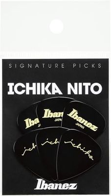 Ichika Nito Signature Pick, Teardrop shape, Medium (0.8mm), Ultem, Color: Black, 6-Pack