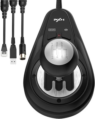 PXN A7 Shifter for Racing Wheel, Gaming Steering Wheel Shifter - 6-Speed, Push Down Reverse Gear - Universal on PC
