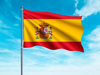 OEDIM Spaniens flagga utan sköld 150 x 85 cm förstärkt och sömnadsflagga med 2 metallöljetter och vattentät, gulröd, ‎LEG06484001