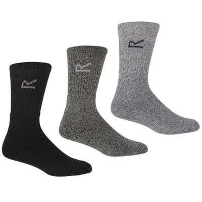Regatta, calze da uomo grigio melange, confezione da 3 paia Grey 8 anni