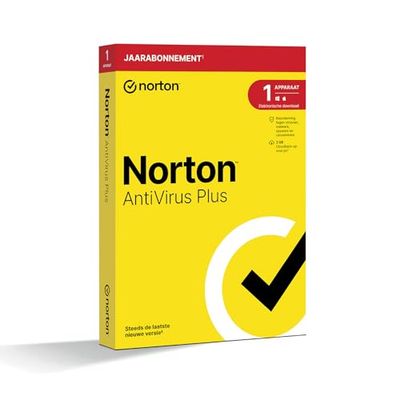 Norton Antivirus Plus 2022, antivirussoftware, internetbeveiliging, 1 Apparaat, 1 Jaar, PC of Mac