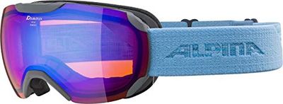 ALPINA PHEOS S Q-LITE – speglade, kontrastförstärkande skidglasögon med 100% UV-skydd för vuxna, grå syblue, en storlek