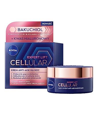 NIVEA Cellular Expert Lift Crema Notte Antirughe Anti-Età con Bakuchiol e Acido Ialuronico 50 ml