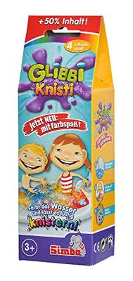 Simba 105953427 Glibbi Knisti 4-pack, badspeelgoed, badpoeder, knettert in het water, 4 x 10 g, badplezier, vanaf 3 jaar, kraken, blubbers