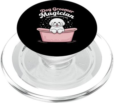 Dog Grooming Funny Dog Groomer And Pet Groomer for Women PopSockets PopGrip for MagSafe