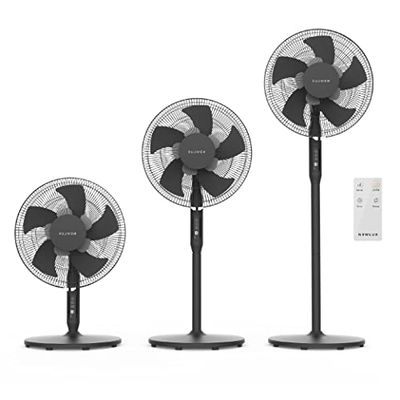 Newlux - Staande ventilator met afstandsbediening, 3-in-1 W1050 Smart 10 vleugels, diameter 40 cm, 3 ventilatoren en timer 18 uur. Oscillerende staande ventilator 90 °, in hoogte verstelbaar, 130, 100