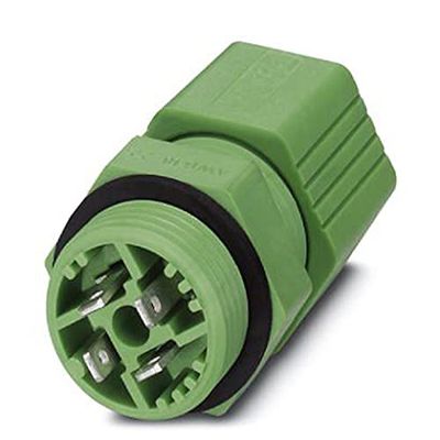 PHOENIX CONTACT Q 0.75/4FL/11-11KU-ESA - Passaggio per ferite a 4 poli, 2,8 mm x 0,8 mm, connettore piatto per cani, 10 pezzi, colore: Verde