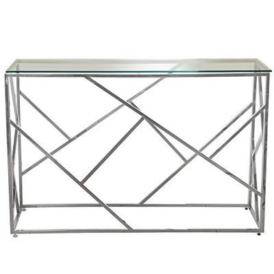 Desconocido Generico Tavolo Ingresso Metallo Vetro Temperato 120 x 40 x 78 cm