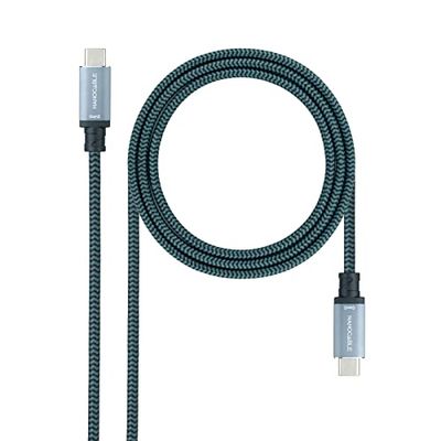USB 3.2 Gen2 x 2 kabel met 100 W capaciteit en ondersteuning voor 4K-60Hz resoluties type USB-C stekker naar stekker, lengte 1 meter, ideaal voor snelle overdrachten en efficiënt opladen.