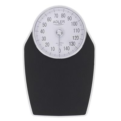 Adler AD8177 Báscula de Baño Analógica Mecánica, Profesional 150 Kg, Gran Precisión, Superficie Antideslizante, no Digital, Fácil de Usar, sin Pilas, Metal