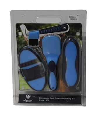 Rhinegold Soft Touch Grooming Blister Pack - Navy/Baby blue