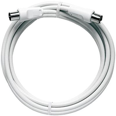 Axing BAK 999-80 BK-aansluitkabel Class A coaxkabel met IEC-stekker en bus voor kabeltelevisie 10 m wit