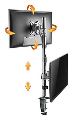 RICOO Monitorhouder tafel, dubbele monitorarm voor 13 - 27 inch, monitorhouder 2 monitoren, beeldschermhouder TS3511, monitorarm, beeldschermhouder VESA, beeldschermstandaard, monitorhouder