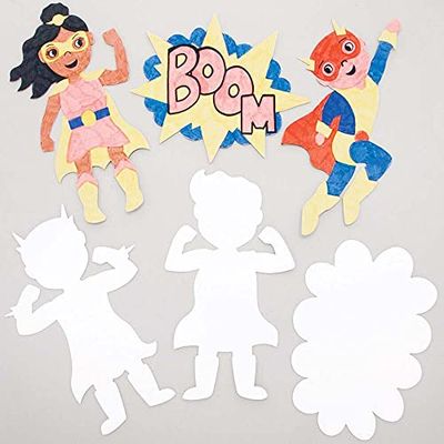 Baker Ross FE400 Star Hero Card Shapes - Pack of 30, Coloured Art Supplies for Kids Craft Blanks and Making Activities