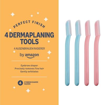 By Amazon - Dermaplane - Maquinilla de afeitar para cejas (4 unidades)
