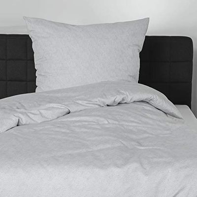 Bierbaum - Sängkläder i mako-bomull Satin, Påslakan 135 x 200 cm och örngott 80 x 80 cm, bomull, silver, 135 x 200 cm