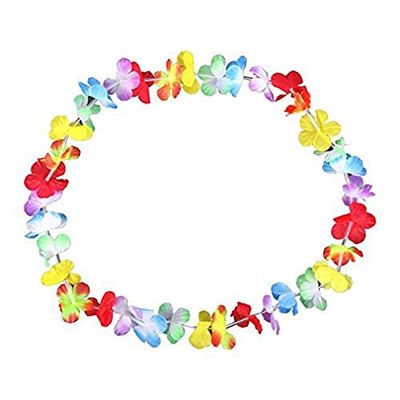 Schramm® 50 stuks Bloemenkettingen Multicolour Kleurrijke Bloemenketting Hawaiian Ketting Hawaiian Kettingen 50 st.