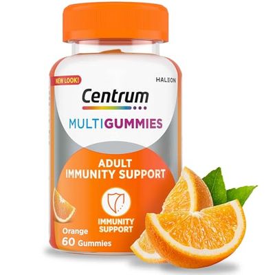Centrum MultiGummies Immunity Support, Multivitamin Gummies for Men and Women, 60 Gummies, Orange Flavour (Packaging may vary)