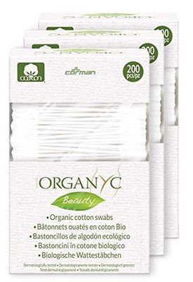 Organ(y)c, Bastoncillos de Algodón Certificado 100% Bio, Paquete Biodegradable - 4 Paquetes x 200 Bastoncillos (Total 800 unidades)