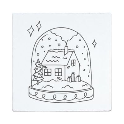 May and Berry Wooden Stamp Snow Globe 45 x 45 mm